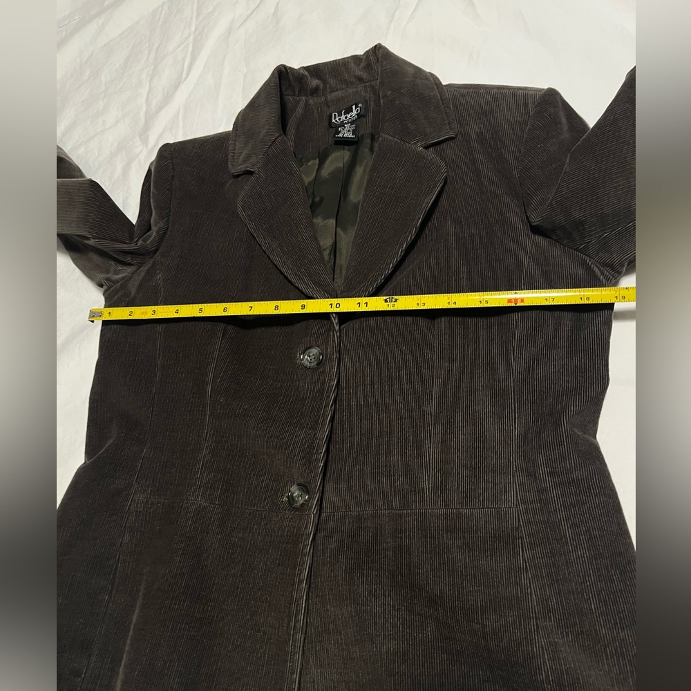 Rafaella Petites Women’s Dark Olive Green 2 BF  LS Corduroy Jacket Size 10P - Picture 10 of 13